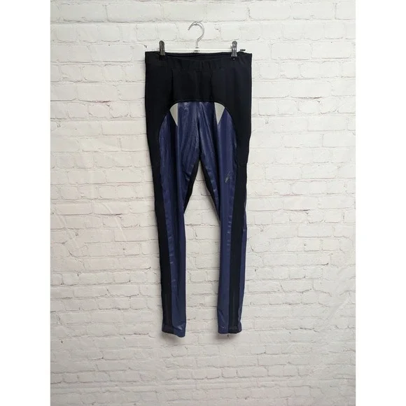 LUCAS HUGH LONDON Womens Med Blue Multicolor High Rise Leggings Leg Zip … - Picture 2 of 9